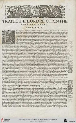 Traité de l’ordre Corinthe. Sans piedestal