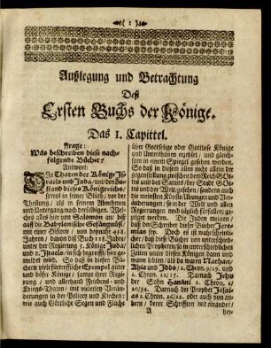 Außlegung und Betrachtung Deß Ersten Buchs der Könige