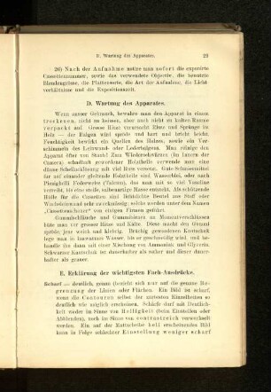 E. Erklärung der wichtigsten Fach-Ausdrücke.