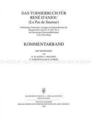 Faksimileedition des Turnierbuchs für René d'Anjou, Kommentarband