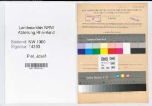 Entnazifizierung Josef Piel, geb. 14.11.1906 ()