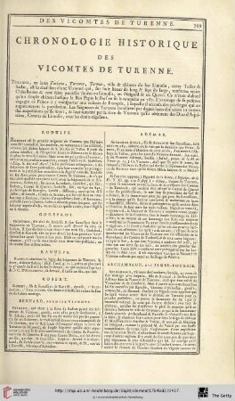 Chronologie historique des vicomtes de Turenne