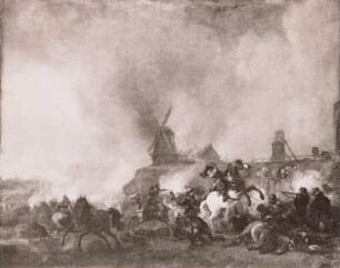 Philips Wouwerman: Das Reitergefecht vor der brennenden Windmühle