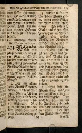 615-627, Wol dem, der sich mit Fleiß bemühet, daß er ein Streiter Christi sey...