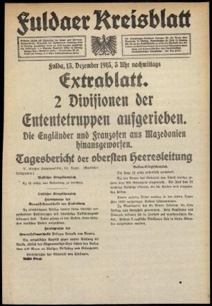 Ausgabe vom Montag, den 13. Dezember 1915.