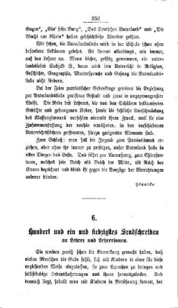Hundert und ein und siebzigstes Sendschreiben an Lehrer und Lehrerinnen