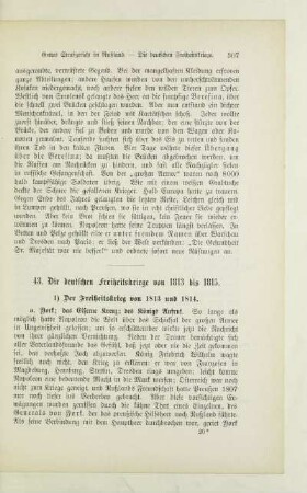 43. Die deutschen Freiheitskriege von 1813 bis 1815