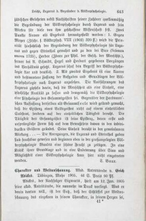 643-645 [Rezension] Adickes, Erich, Charakter und Weltanschauung