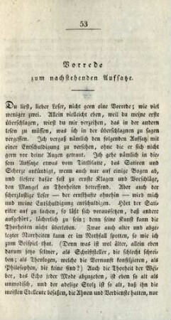 Vorrede zum nachstehenden Aufsatze