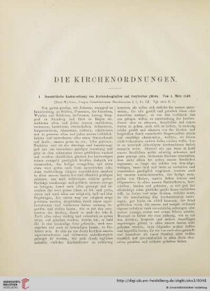 Die Kirchenordnungen