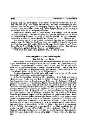 Schattenspiele - eine Schultechnik?