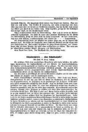 Schattenspiele - eine Schultechnik?