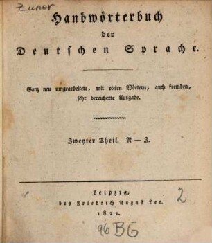 Handwörterbuch der deutschen Sprache. II. N - Z