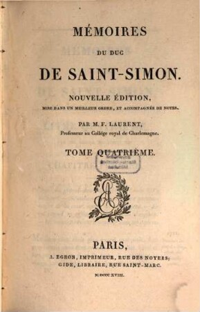 Mémoires du duc de Saint-Simon. 4