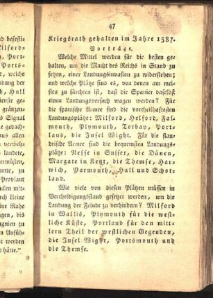Kriegsrath gehalten im Jahre 1587.