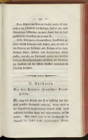 II. Abschnitt. Von den Ursachen chronischer Krankheiten.