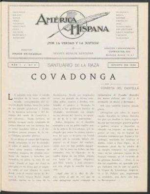 Santuario de la raza - Covadonga : Por la Condesa del Castellá