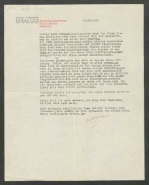 Brief an Roberto Gerhard : 24.09.1931
