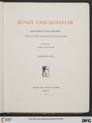 25: Kunst und Künstler: illustrierte Monatsschrift für bildende Kunst und Kunstgewerbe