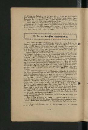 III. Aus der deutschen Ordensprovinz.