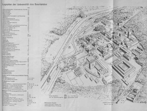 Lageplan der Universität des Saarlandes