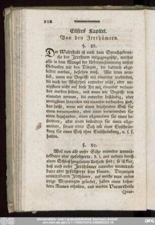 Eilftes Kapitel. Von den Irrthümern.