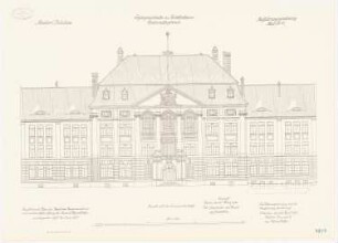 Kadettenhaus der Garnison Potsdam Ergänzungsbauten: Unterrichtsgebäude: Aufriss Vorderansicht 1:100
