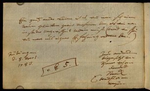 Starck aus Frankfurt am Mayn. Tübingen, 08.04.1783.