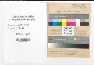 Entnazifizierung Hans Pitsch , geb. 08.11.1899 (Bahnbeamter)