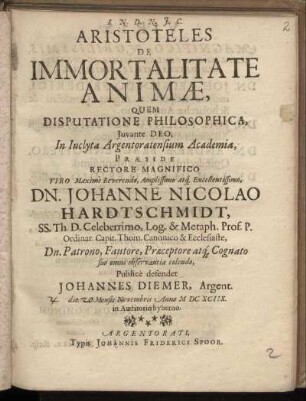 Aristoteles De Immortalitate Animae