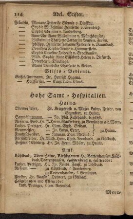 Hohe Samt-Hospitalien.