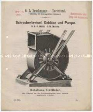 Schraubenkreisel, Gebläse und Pumpe.