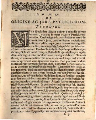 De Origine et iure patriciorum : libri tres