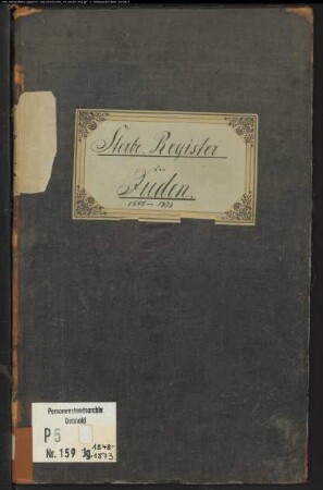 Zivilstandsregister der Juden mit den Orten Berleburg, Elsoff und Wunderthausen (Königliche Kreisgerichtskommission I) (T 1848-1873) (Gemeinde: Berleburg, Kreis Wittgenstein)