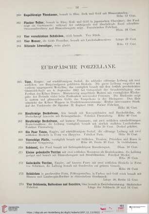 Europäische Porzellane (Nr. 265-386)