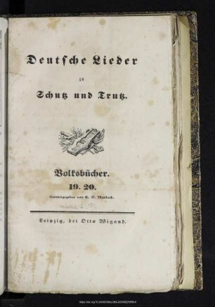 Deutsche Lieder zu Schutz und Trutz