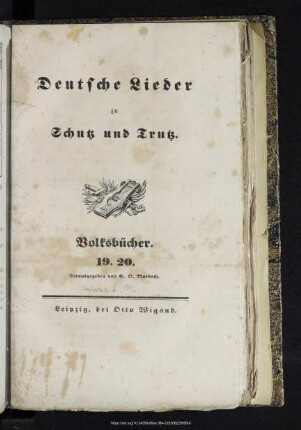 Deutsche Lieder zu Schutz und Trutz