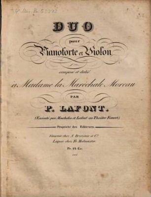 Duo : pour pianoforte et violon