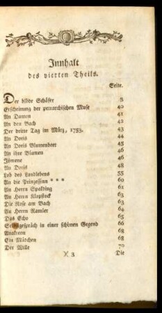 Innhalt des vierten Theils