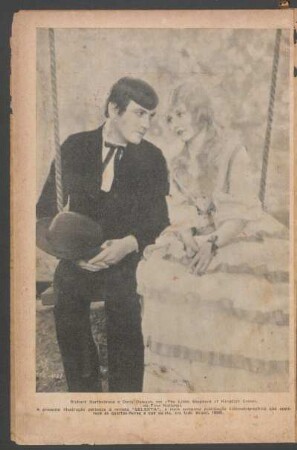 Richard Barthelmess e Doris Dawson, em "The Little Shepherd of Kingdom Come". - [Ilustração]