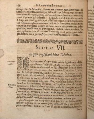 Sectio VII. In quo consistant Ideae Divinae.