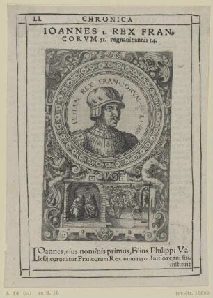 Bildnis des Ioannes 1. Rex Francorvm