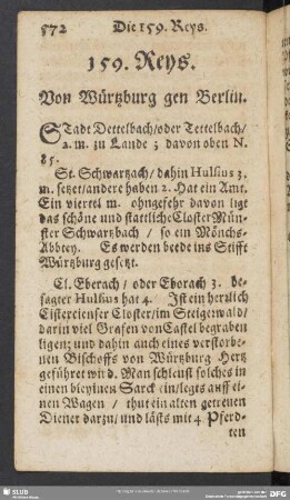 159. Reys. Von Würtzburg gen Berlin