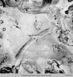 Triumph der Venus und Neptun mit den Tritonen sowie Putten - stanza col affresco trionfo della Venere e tritoni e putti