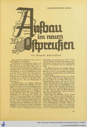 Aufbau im neuen Ostpreußen.
