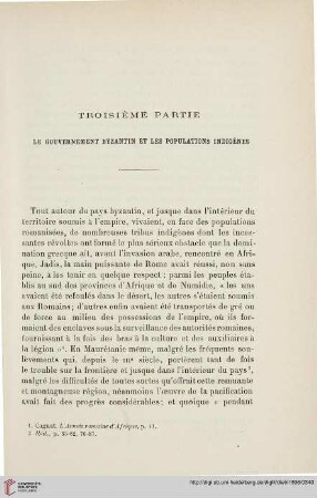 Troisième Partie: Le gouvernement byzantin et les populations indigènes