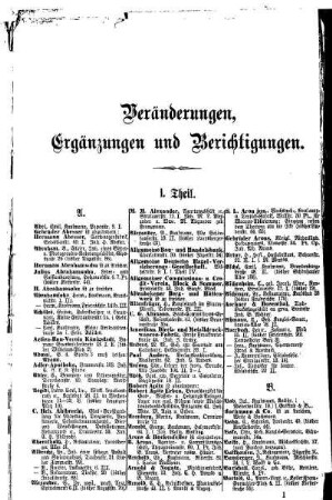 Veränderungen, Ergänzungen und Berichtigungen