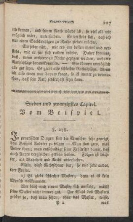 Sieben und zwanzigstes Capitel. Vom Beispiel