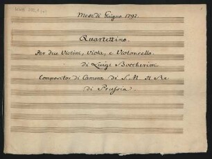 Quartette; vl (2), vla, vlc; F-Dur; G 222; op.44,3