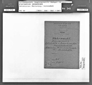 Denkschrift der ehemaligen Wehrmachtfachschullehrer an die Hohen Kommissare der drei westlichen Besatzungsmächte